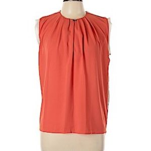 Robbi & Nikki Orange Gray Sleeveless High Low Top